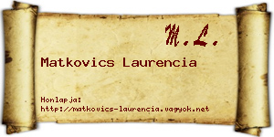 Matkovics Laurencia névjegykártya